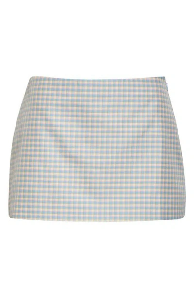 Sandy Liang Juice Gingham Miniskirt In Aqua Multi