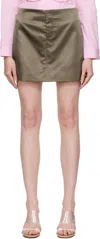 Sandy Liang Khaki Jardin Miniskirt