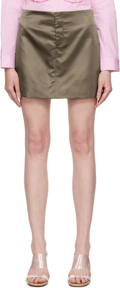 Sandy Liang Khaki Jardin Miniskirt