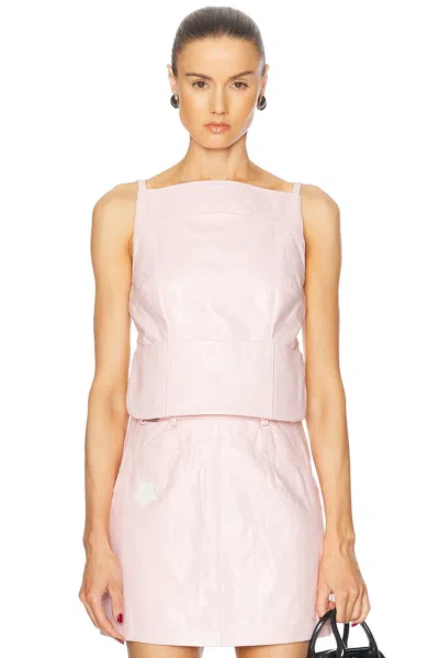 Sandy Liang Kiki Top In Pale Pink