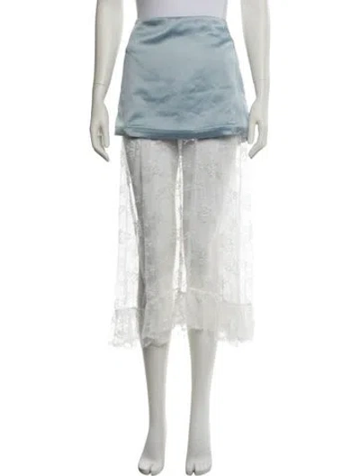 Pre-owned Sandy Liang Lace Pattern Mini Skirt In Blue