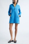Sandy Liang Lamb Polar Fleece Minidress In Blue