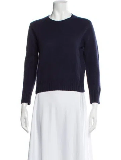 Pre-owned Sandy Liang Lambswool Crew Neck Sweater In Blue