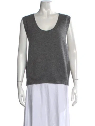 Pre-owned Sandy Liang Lambswool Crew Neck Sweater In Grey