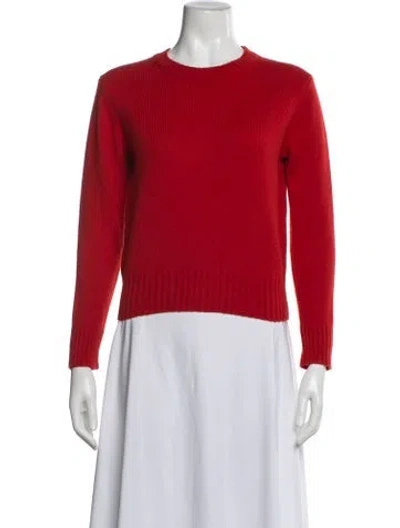Pre-owned Sandy Liang Lambswool Crew Neck Sweater In Orange