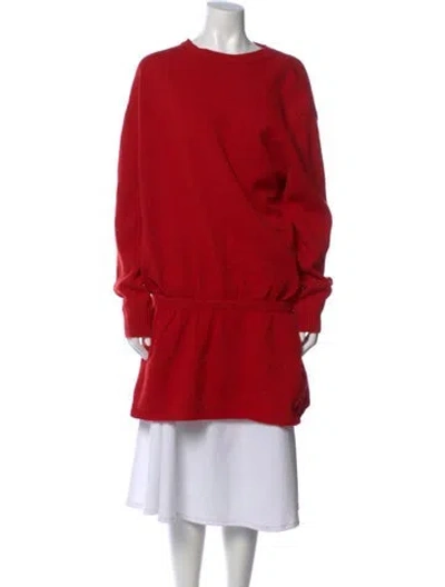 Pre-owned Sandy Liang Lambswool Crew Neck Sweater W/ Tags In Red