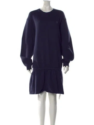 Pre-owned Sandy Liang Lambswool Mini Dress In Blue