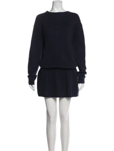 Pre-owned Sandy Liang Lambswool Mini Dress In Blue