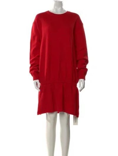 Pre-owned Sandy Liang Lambswool Mini Dress In Red