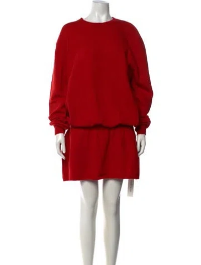 Pre-owned Sandy Liang Lambswool Mini Dress W/ Tags In Red