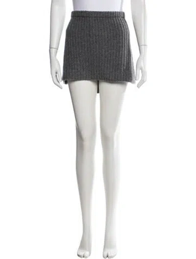 Pre-owned Sandy Liang Lambswool Mini Skirt In Grey