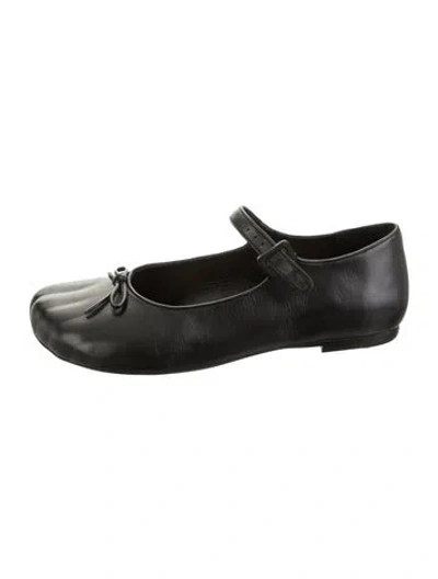 Pre-owned Sandy Liang Leather Ballet Flats In Black