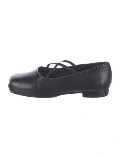 Pre-owned Sandy Liang Leather Flats In Black