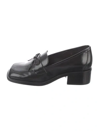 Pre-owned Sandy Liang Leather Loafers In Black