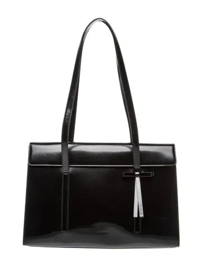 Pre-owned Sandy Liang Leather Mum In Black