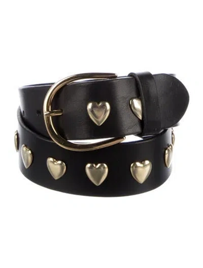 Pre-owned Sandy Liang Leather Studded Accents Waist Belt In Black
