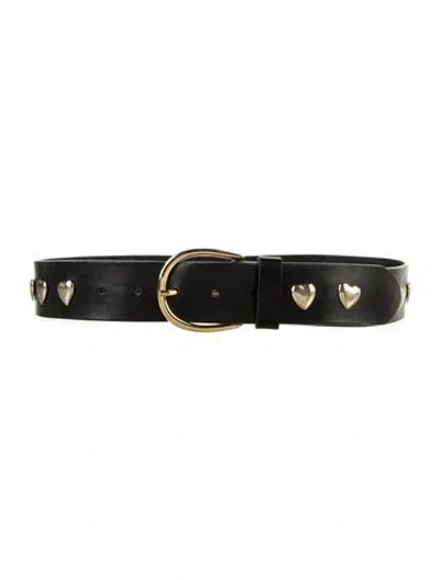 Pre-owned Sandy Liang Leather Studded Accents Waist Belt In Black