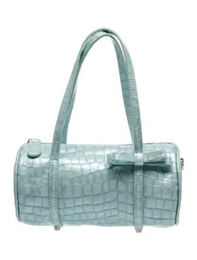 Pre-owned Sandy Liang Leather Top Handle Bag Medium In Blue