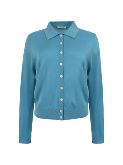 Sandy Liang Ley Button-up Cardigan In Blue