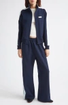 Sandy Liang Lia Side Stripe Jacket In Blue