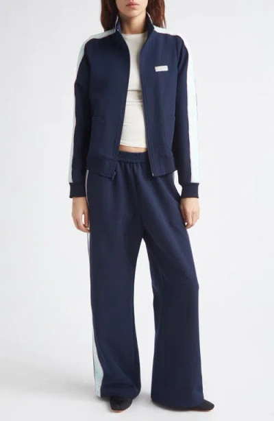 Sandy Liang Lia Side Stripe Jacket In Blue
