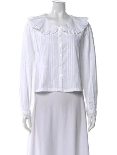 Pre-owned Sandy Liang Long Sleeve Blouse In Neutral
