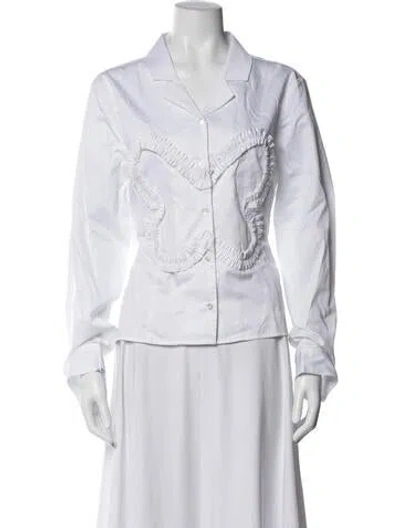 Pre-owned Sandy Liang Long Sleeve Blouse W/ Tags In White