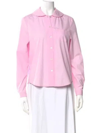 Pre-owned Sandy Liang Long Sleeve Button-up Top In Pink