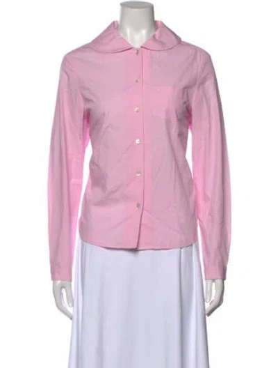 Pre-owned Sandy Liang Long Sleeve Button-up Top In Pink