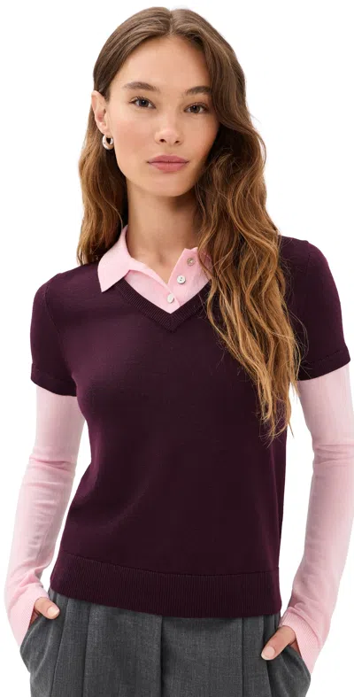 Sandy Liang Lottie Sweater Burgundy