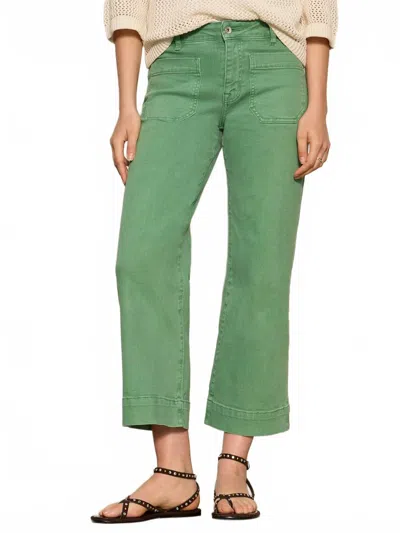 Sandy Liang Marine Crop Straight Leg Jeans In Green Juice
