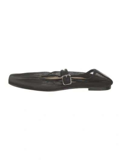 Pre-owned Sandy Liang Mary Jane Flats In Black