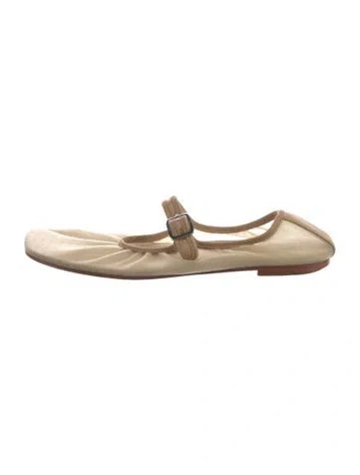 Pre-owned Sandy Liang Mary Jane Flats In Gold