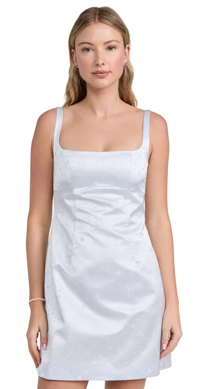 Sandy Liang Melrose Dress In Ice Blue In Silver