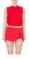 Sandy Liang Melty Vest In Red In Red