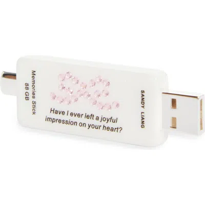 Sandy Liang Memories Usb Hair Clip In White