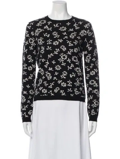 Pre-owned Sandy Liang Merino Wool Floral Print Sweater In Multi