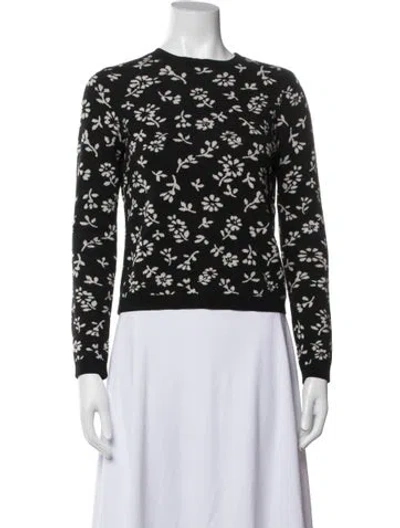 Pre-owned Sandy Liang Merino Wool Floral Print Sweater In Multicolor