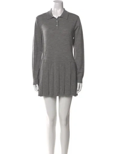 Pre-owned Sandy Liang Merino Wool Mini Dress W/ Tags In Gray