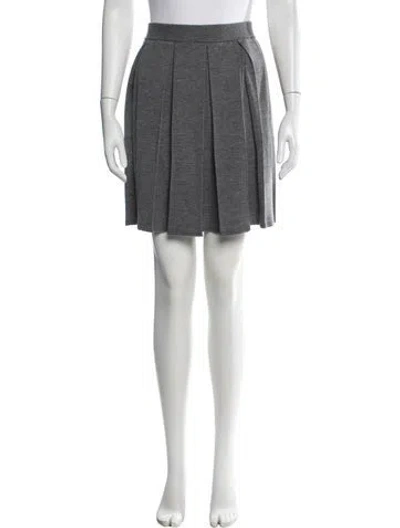 Pre-owned Sandy Liang Merino Wool Mini Skirt In Grey