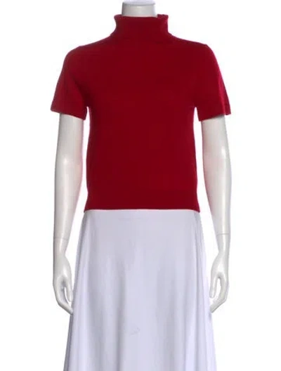 Pre-owned Sandy Liang Merino Wool Turtleneck Sweater In Red