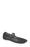 Sandy Liang Mesh Mary Jane Flat In Black
