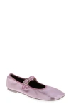 Sandy Liang Metallic Mary Jane Ballet Flat In Pink