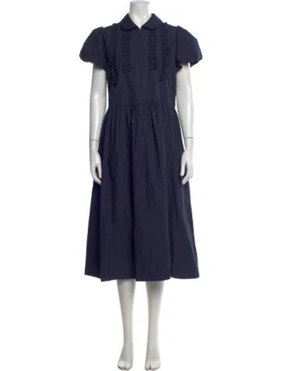 Pre-owned Sandy Liang Midi Length Dress In Blue