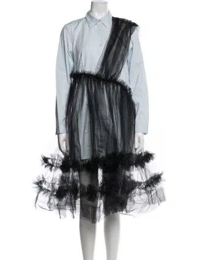 Pre-owned Sandy Liang Midi Length Dress In Blue