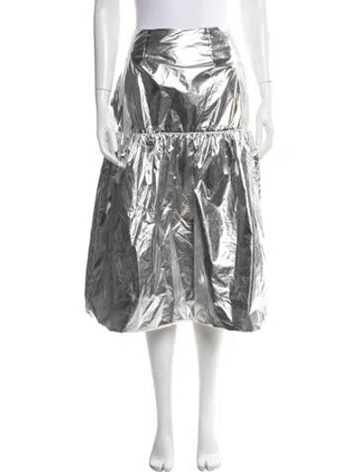 Pre-owned Sandy Liang Midi Length Skirt In Metallic/silver