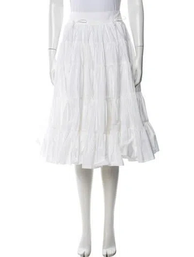 Pre-owned Sandy Liang Midi Length Skirt In White