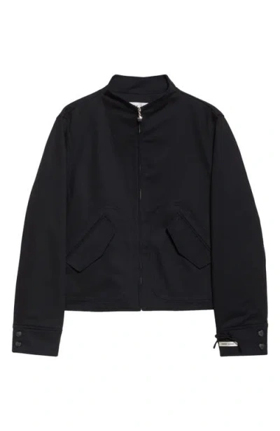 Sandy Liang Miku Bomber Jacket In Black
