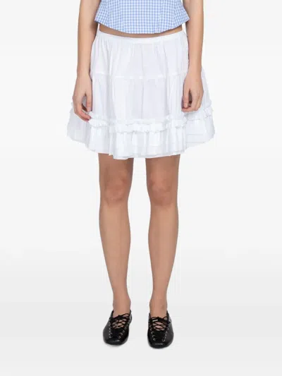 Sandy Liang Milanese Ruffled Tiered Skirt In White