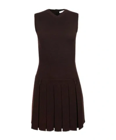 Sandy Liang Millie Mini Dress In Brown